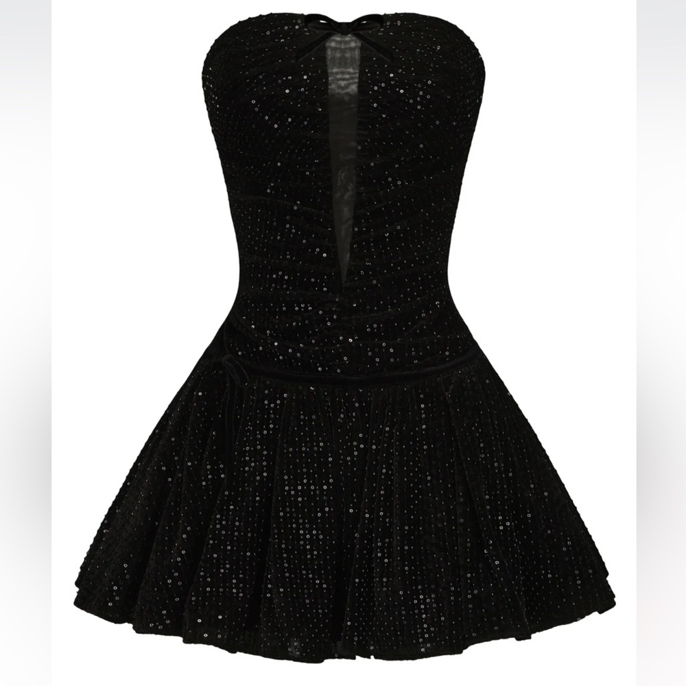 Nana Jacqueline Audrey Sparkle Velvet Mini Dress